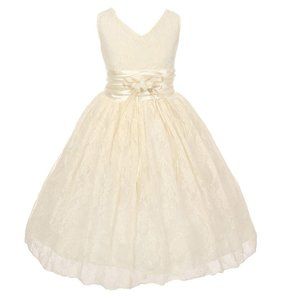 Flower Girl Dress Sale Little Girls Junior Girls Toddler VNeck Floral Lace Dress